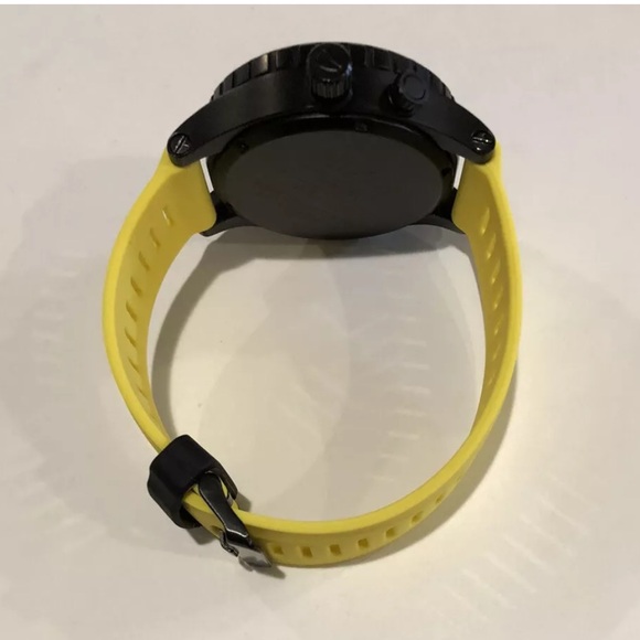 Watch Band 25mm Yellow Blk Silicone Rubber Replacement Nixon 51-30 Strap Garmin - Picture 5 of 11